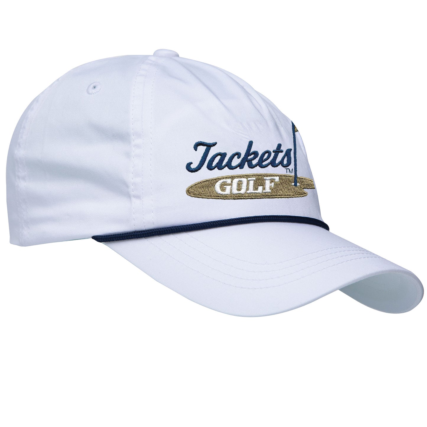 Georgia Tech Jackets Golf Rope Hat - White Hat/Navy Rope