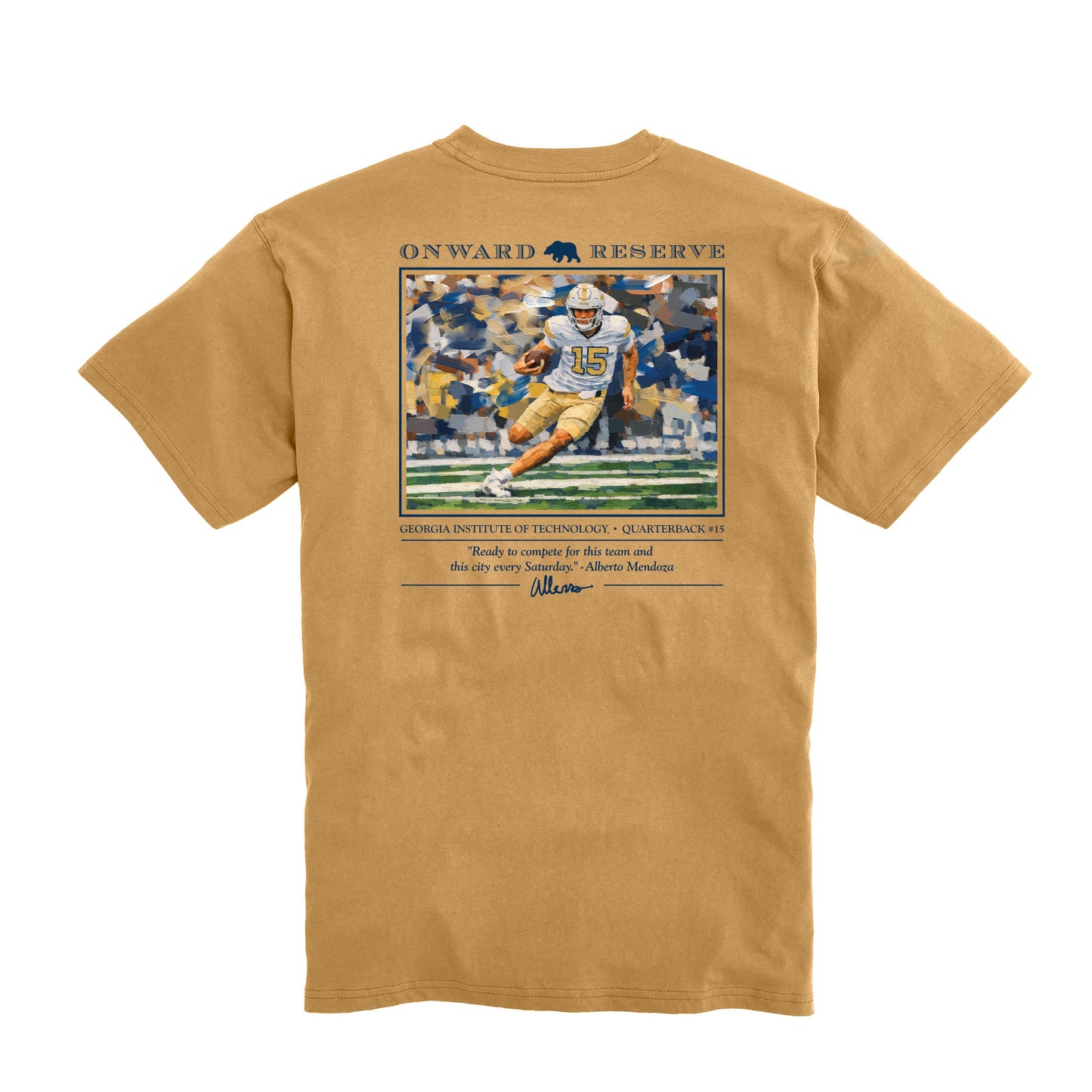Georgia Tech Alberto Mendoza Tee - Washed Gold