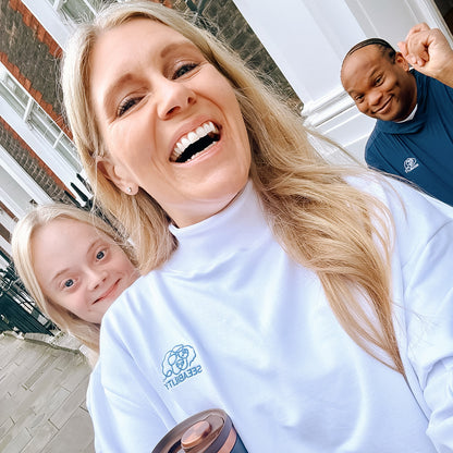 SEEABILITY Ladies Mock Neck Pullover - White