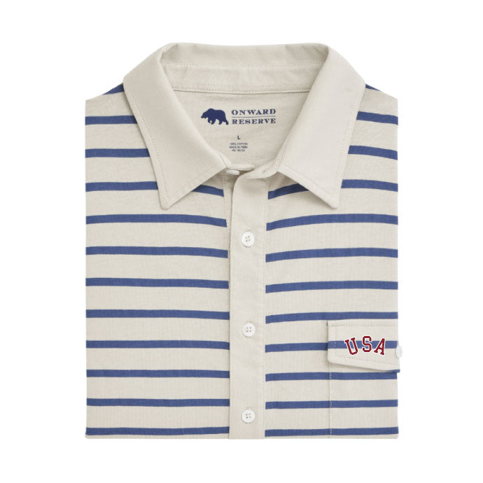 USA Racquet Club Old School Polo - Mushroom