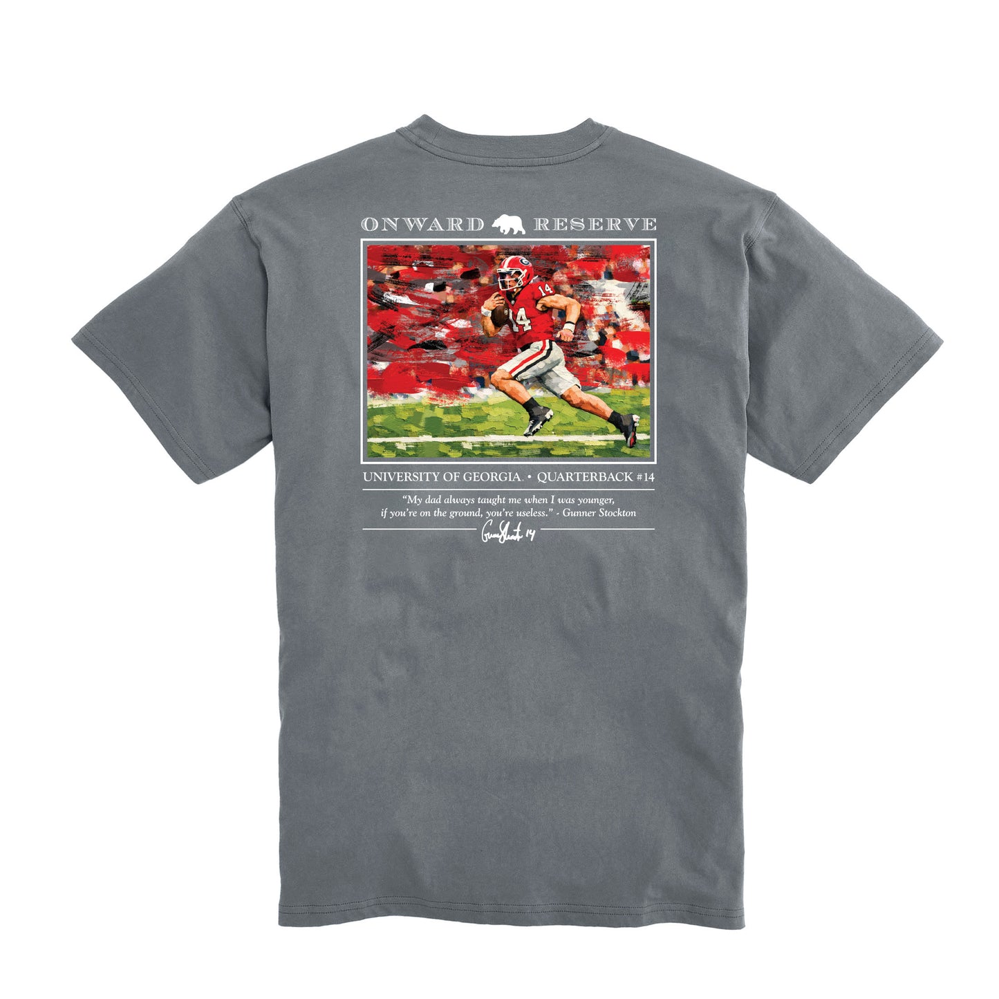 UGA Gunner Stockton #14 Tee - Granite