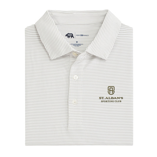 St. Albans Birdie Stripe Performance Polo - Mirage Grey