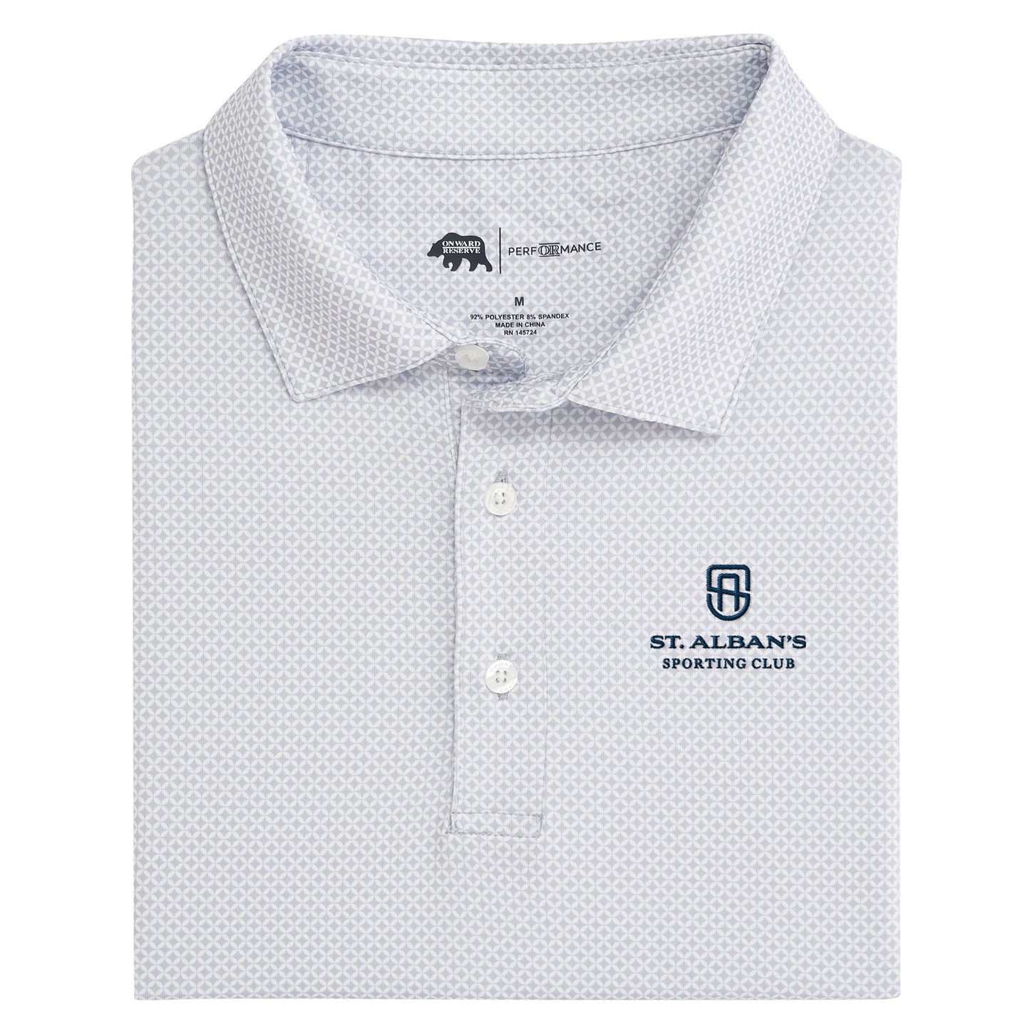 St. Albans Scope Printed Performance Polo - Mirage Grey
