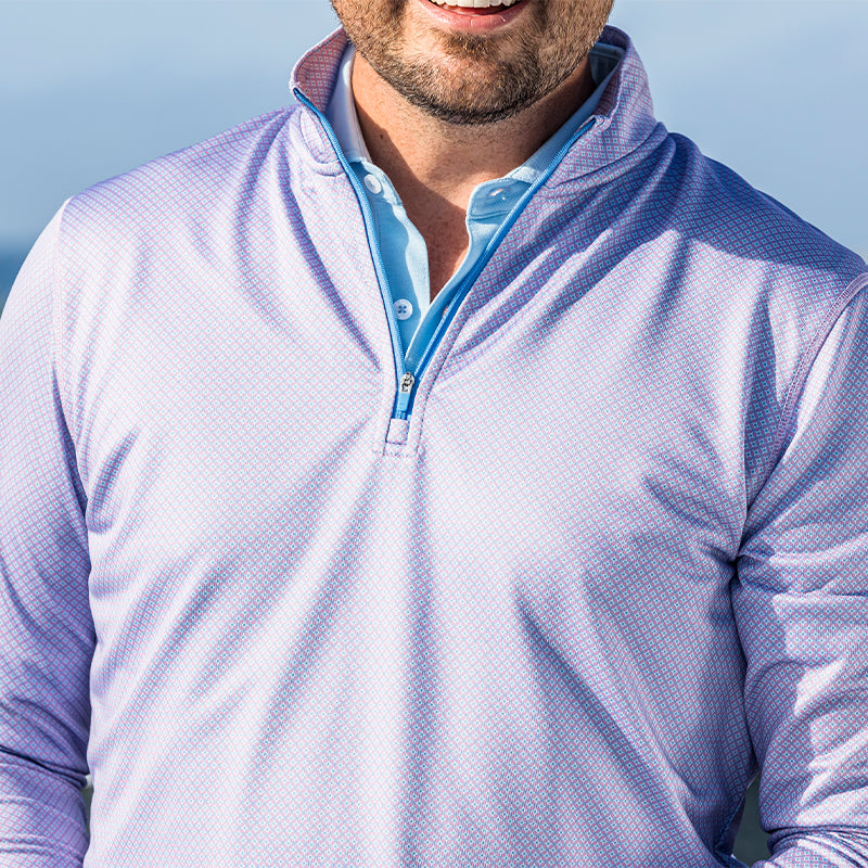 Range Printed Performance 1/4 Zip - Orchid
