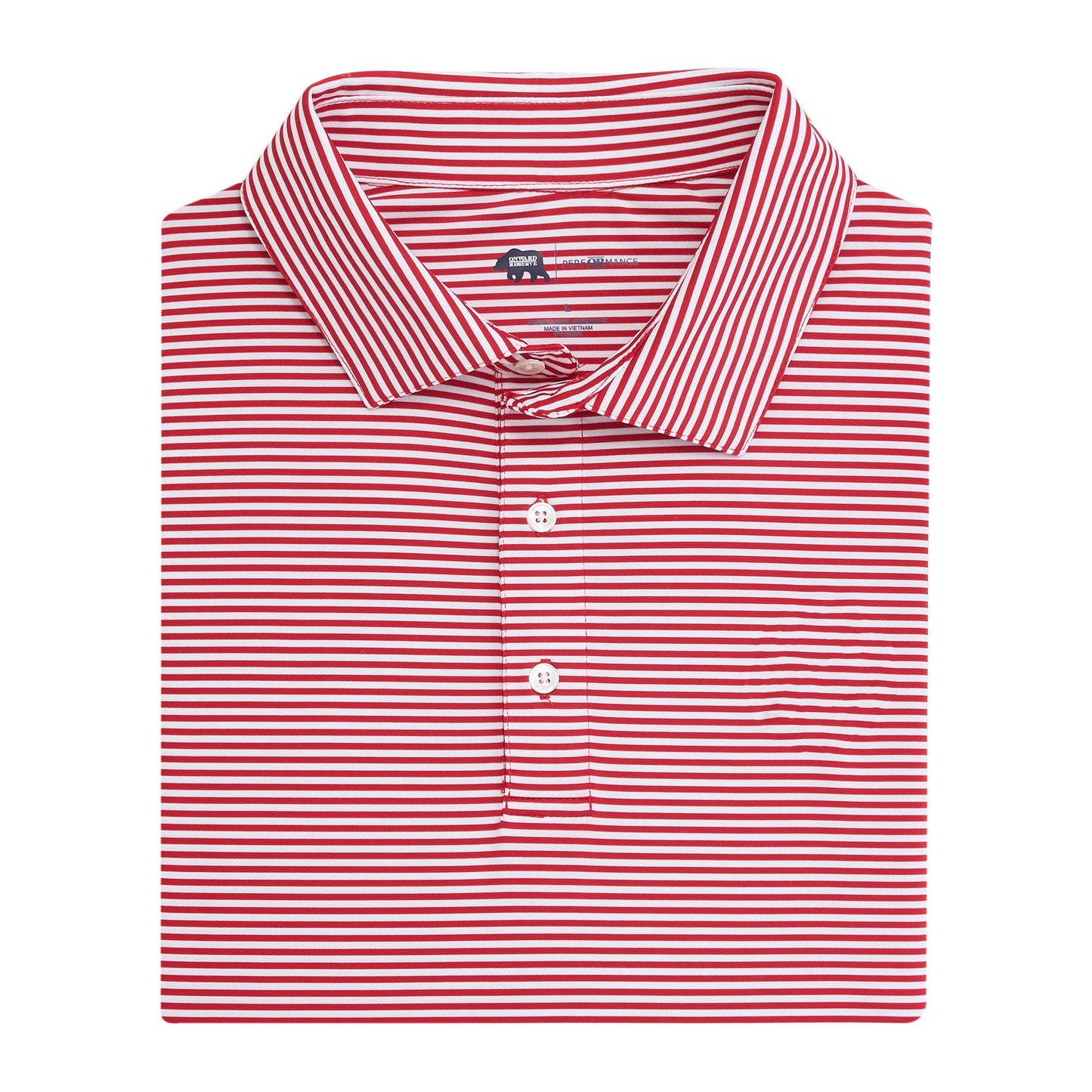 Echo Stripe Performance Polo - Red