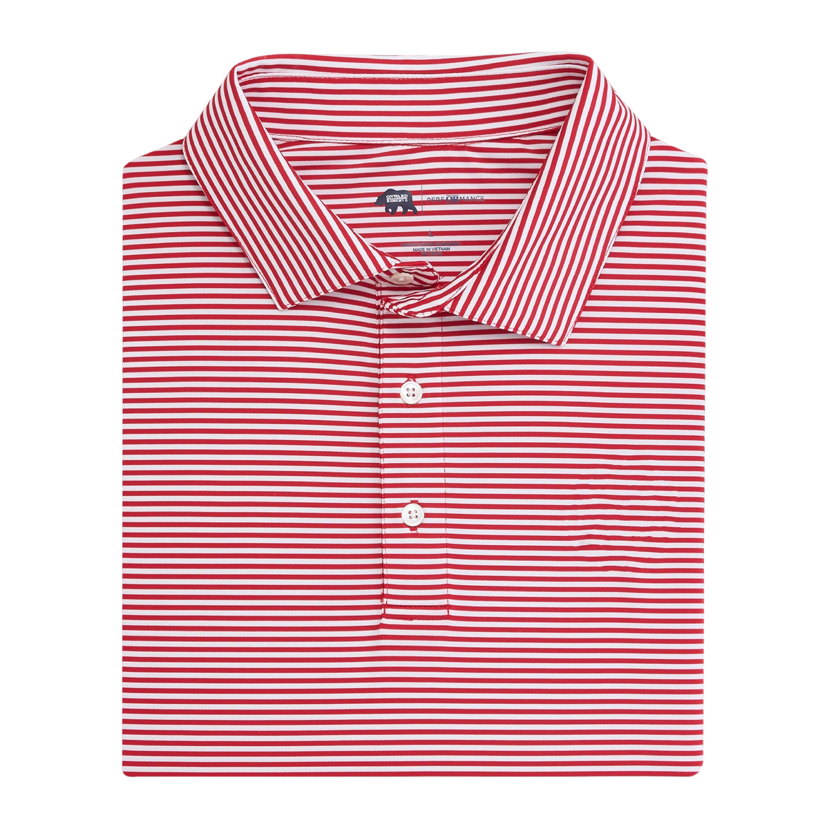Echo Stripe Performance Polo - Red