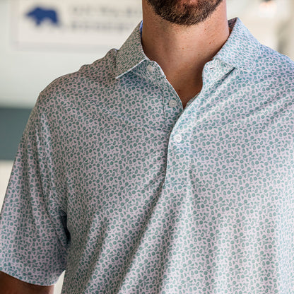 Rita Printed Performance Polo - Aquifer
