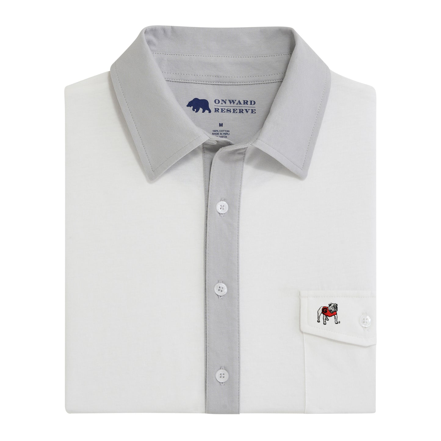 UGA Standing Bulldog Old School Rivalry Polo - Harbor Mist