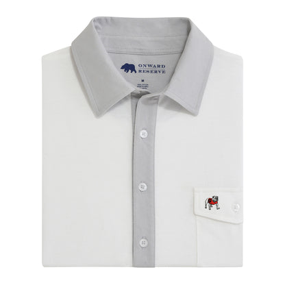 UGA Standing Bulldog Old School Rivalry Polo - Harbor Mist