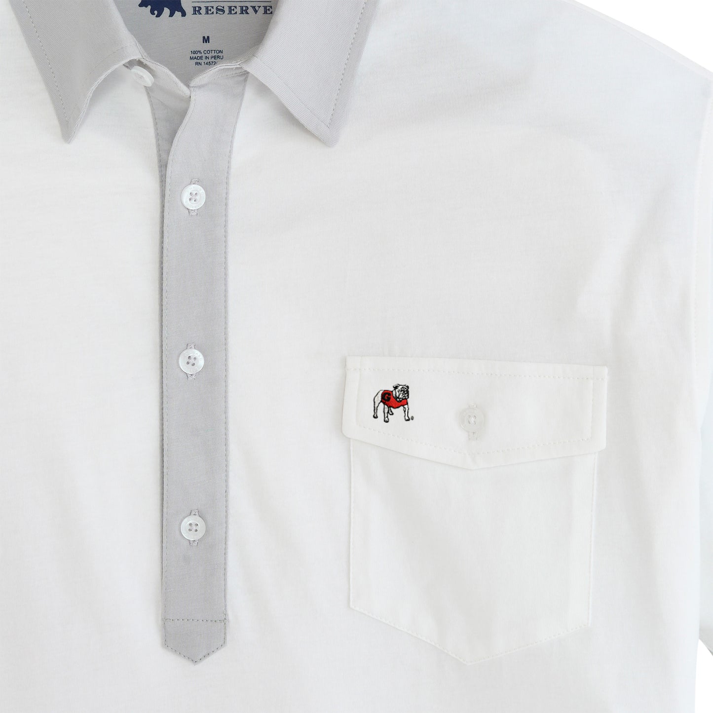 UGA Standing Bulldog Old School Rivalry Polo - Harbor Mist