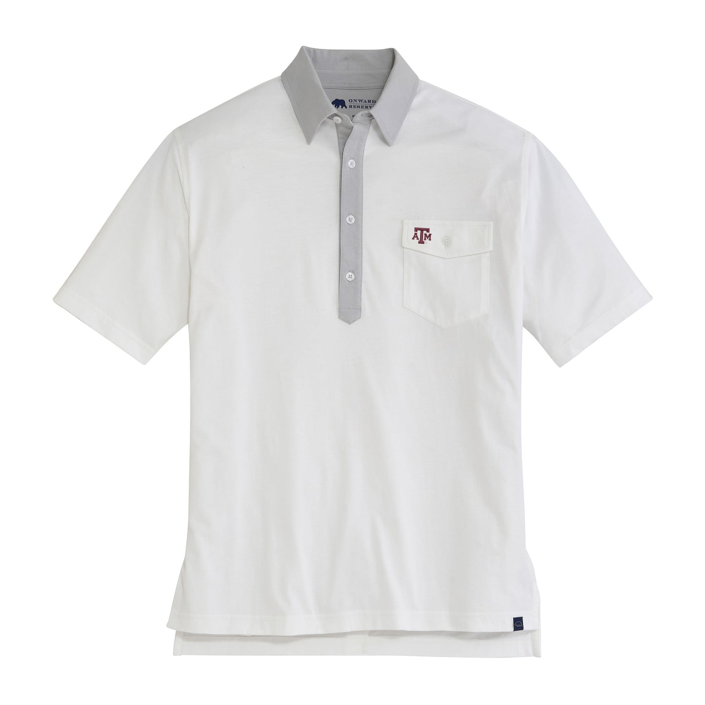 Texas A&M Block aTm Old School Rivalry Polo - Harbor Mist