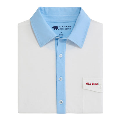 Ole Miss Block Ole Miss Old School Rivalry Polo - Sky