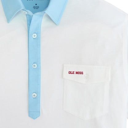 Ole Miss Block Ole Miss Old School Rivalry Polo - Sky