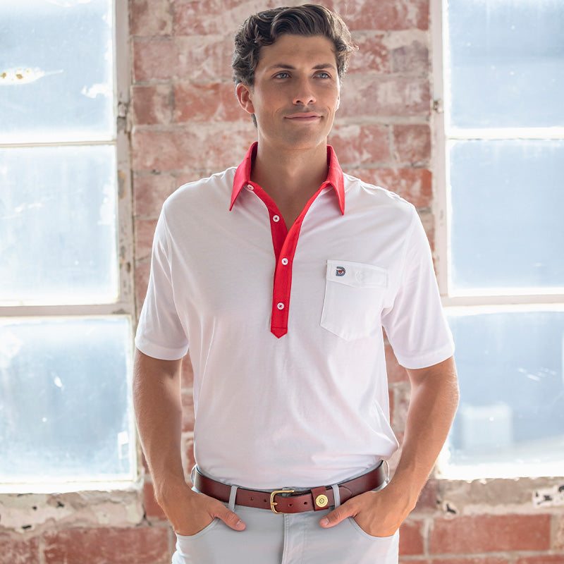 SMU Triple D Old School Rivalry Polo - Red