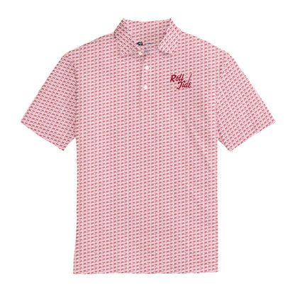 Roll Tide Printed Performance Polo - Crimson