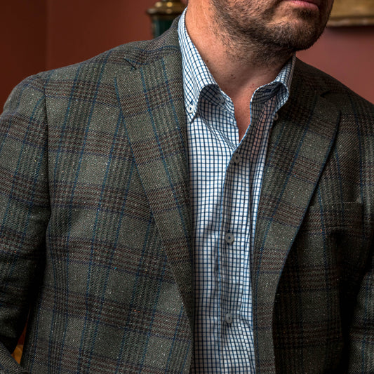 Guabello Sea Plaid Sport Coat - Sea Spray