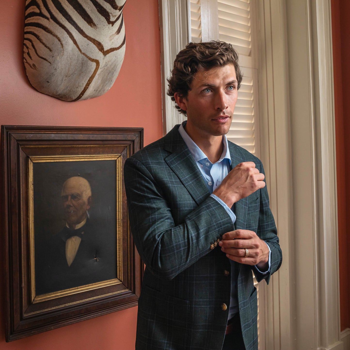Barberis Hedge Plaid Sport Coat - Hedge
