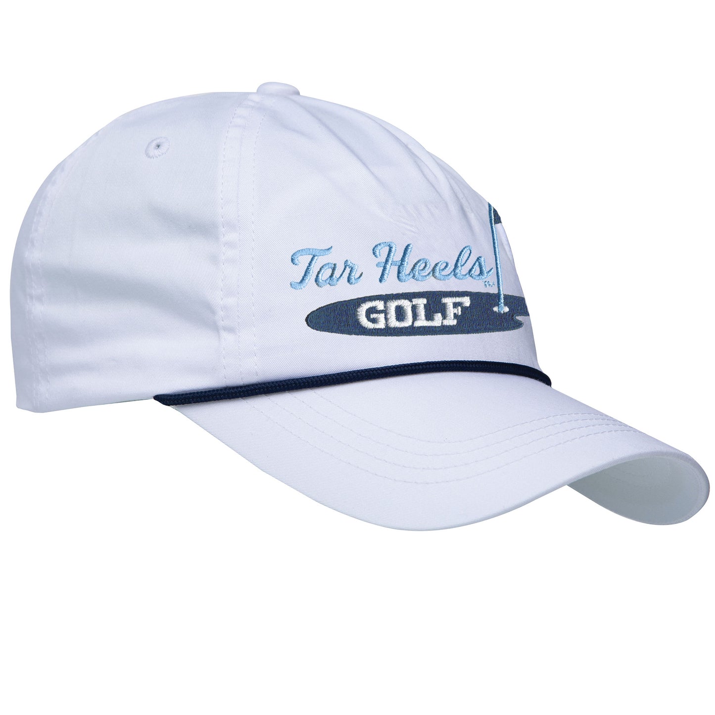 UNC Tar Heels Golf Rope Hat - White Hat/Navy Rope