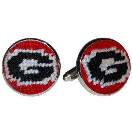 UGA Needlepoint Cufflinks - Red