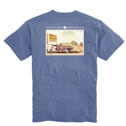 Waffle House Postcard Tee - Washed Blue