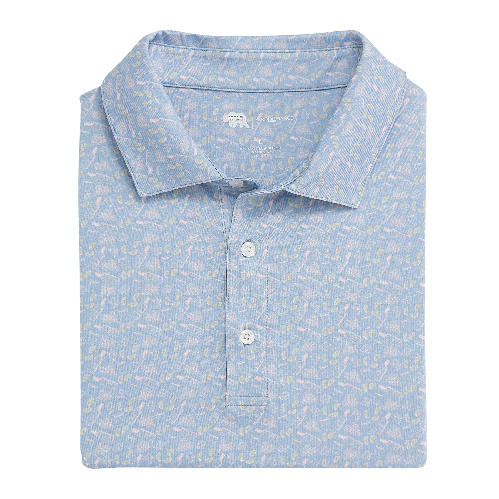 Transfusion Printed Performance Polo - Onward Reserve