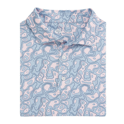 Topographic Golf Printed Performance Polo