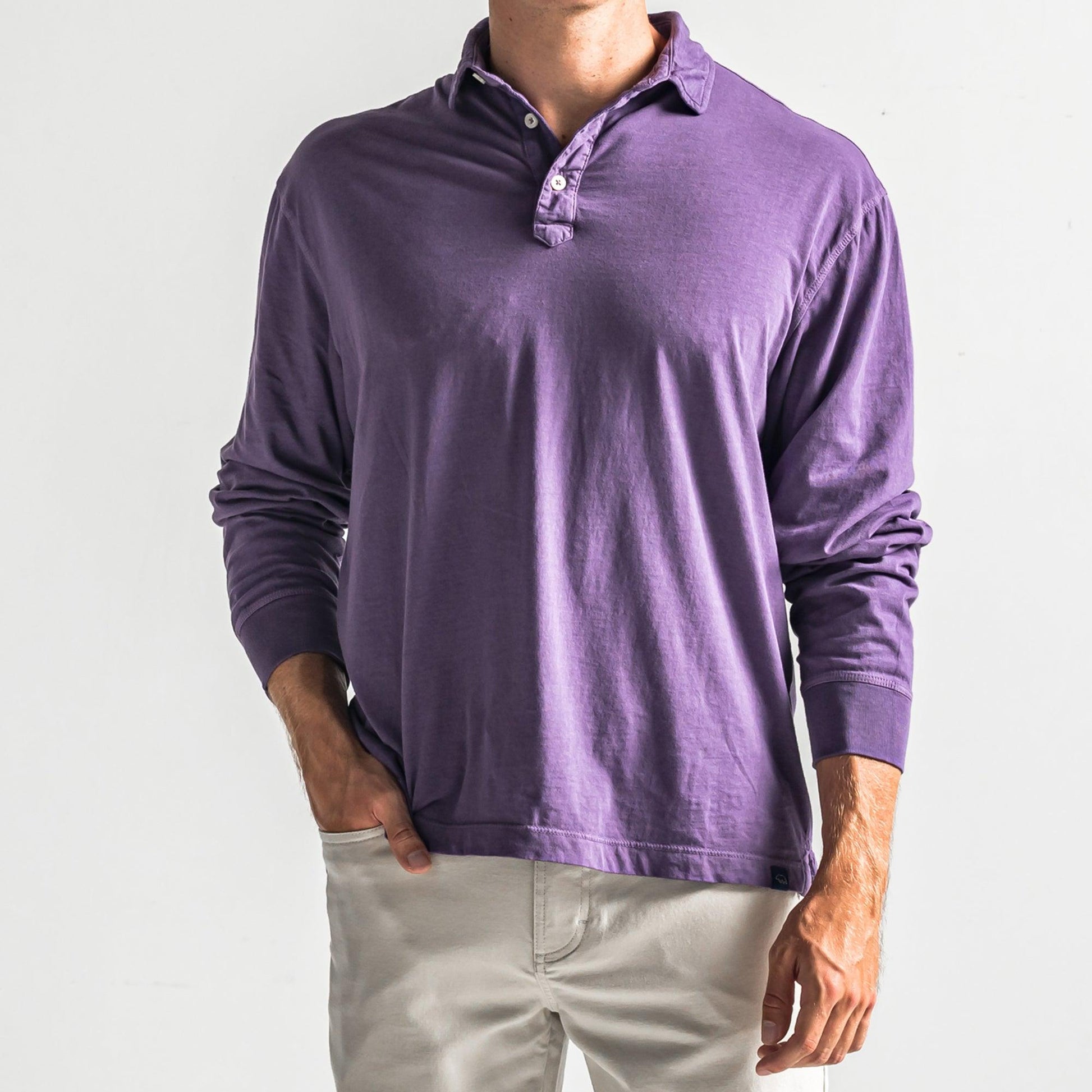 Perry Long Sleeve Polo - Loganberry - Onward Reserve