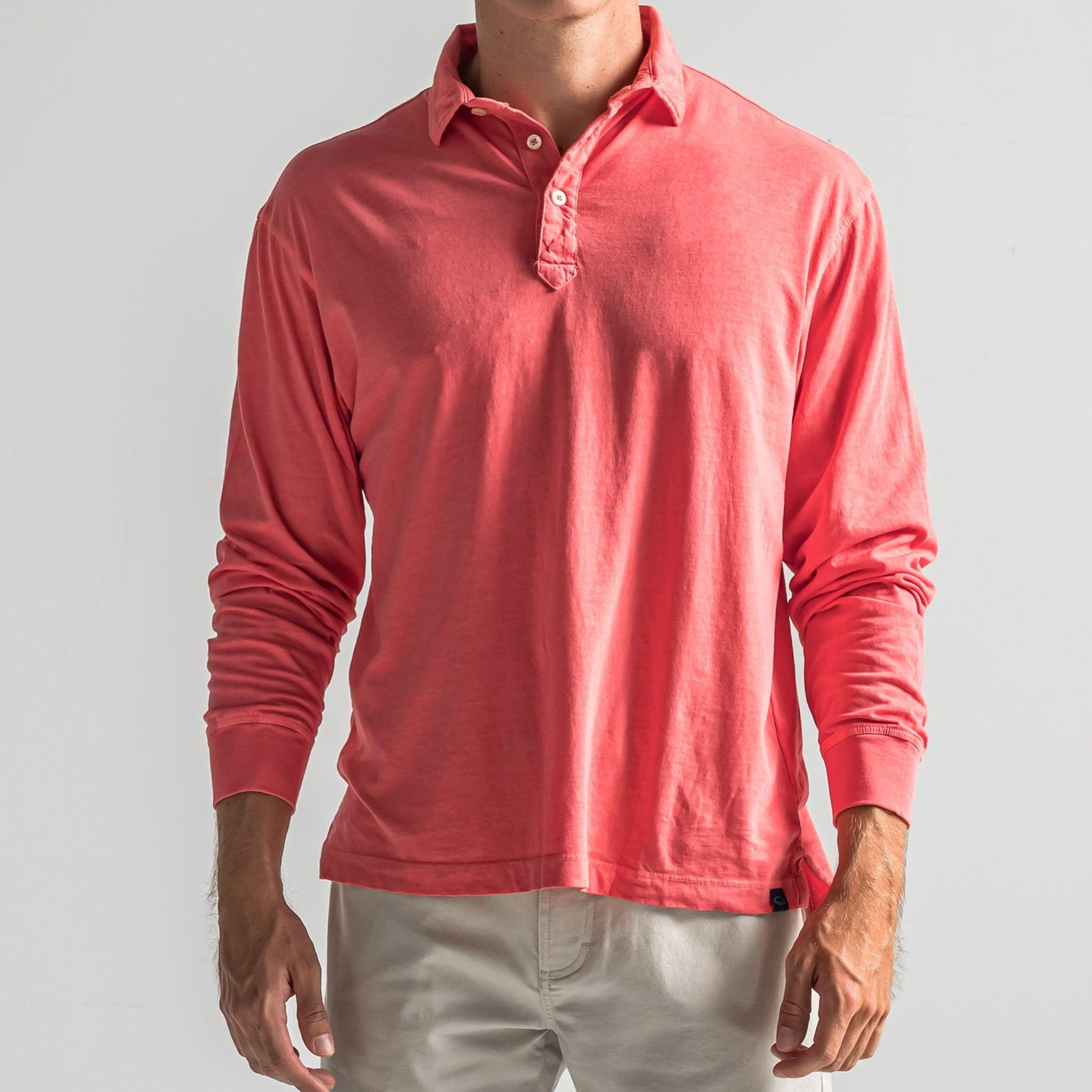 Perry Long Sleeve Polo - Red - Onward Reserve