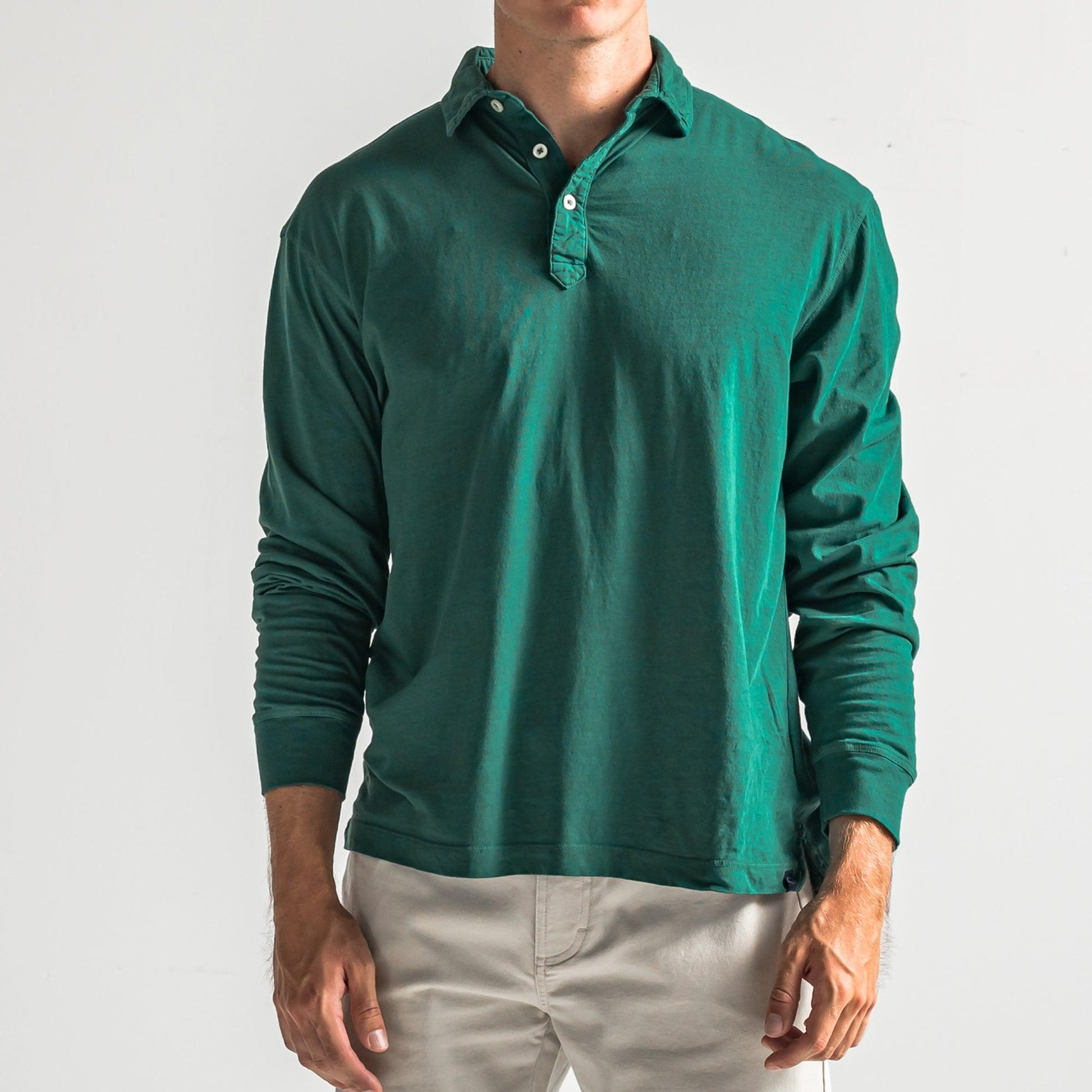 Perry Long Sleeve Polo - Botanical Garden - Onward Reserve