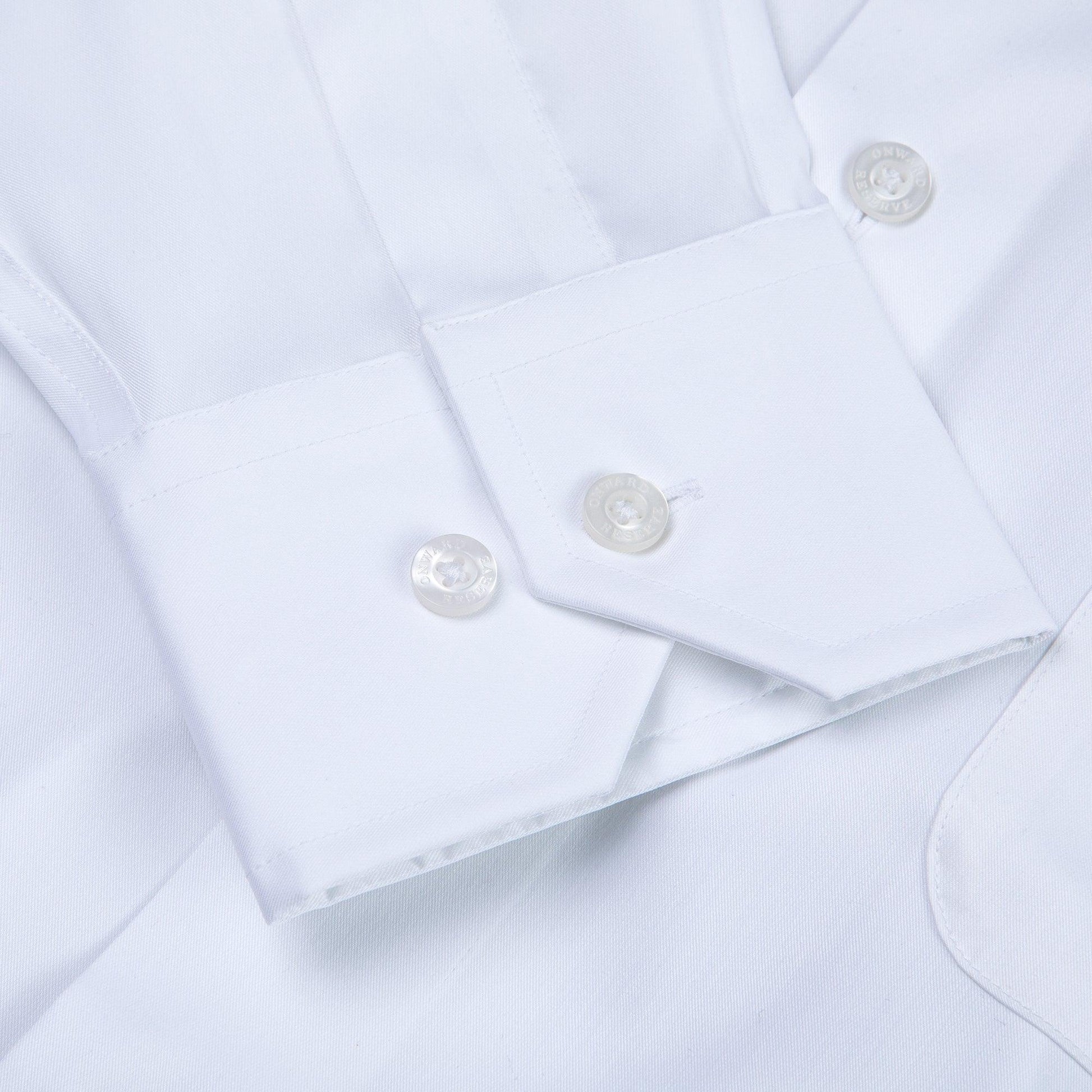White Tailored Fit Spread Collar Shirt - Onward Reserve