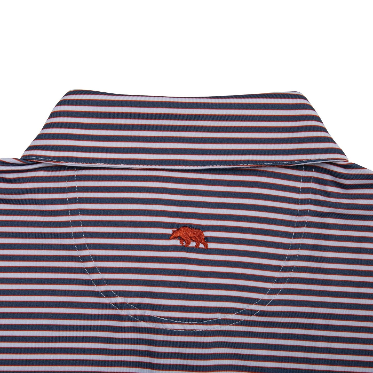 Mulligan Stripe Performance Polo - Vintage Indigo/Autumn Glaze - Onward Reserve