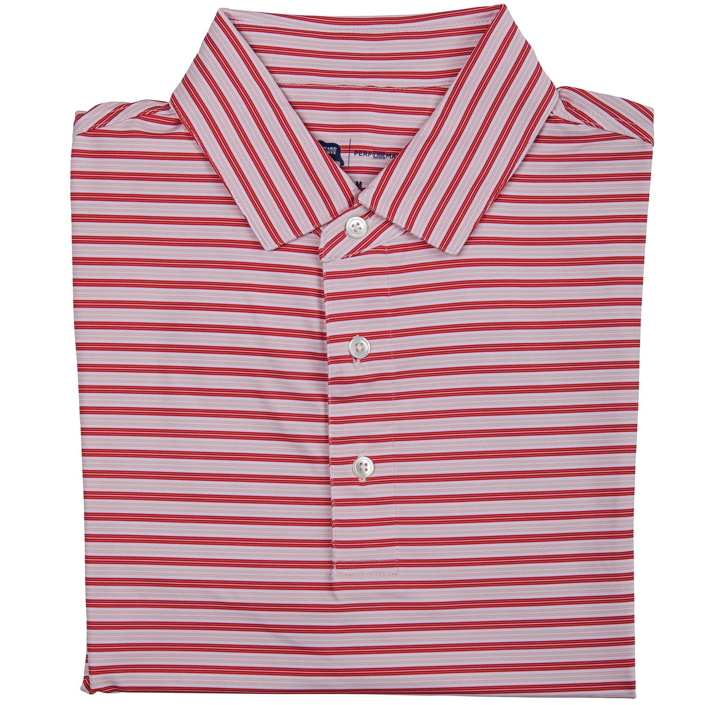 Wedge Stripe Performance Polo - Red - Onward Reserve