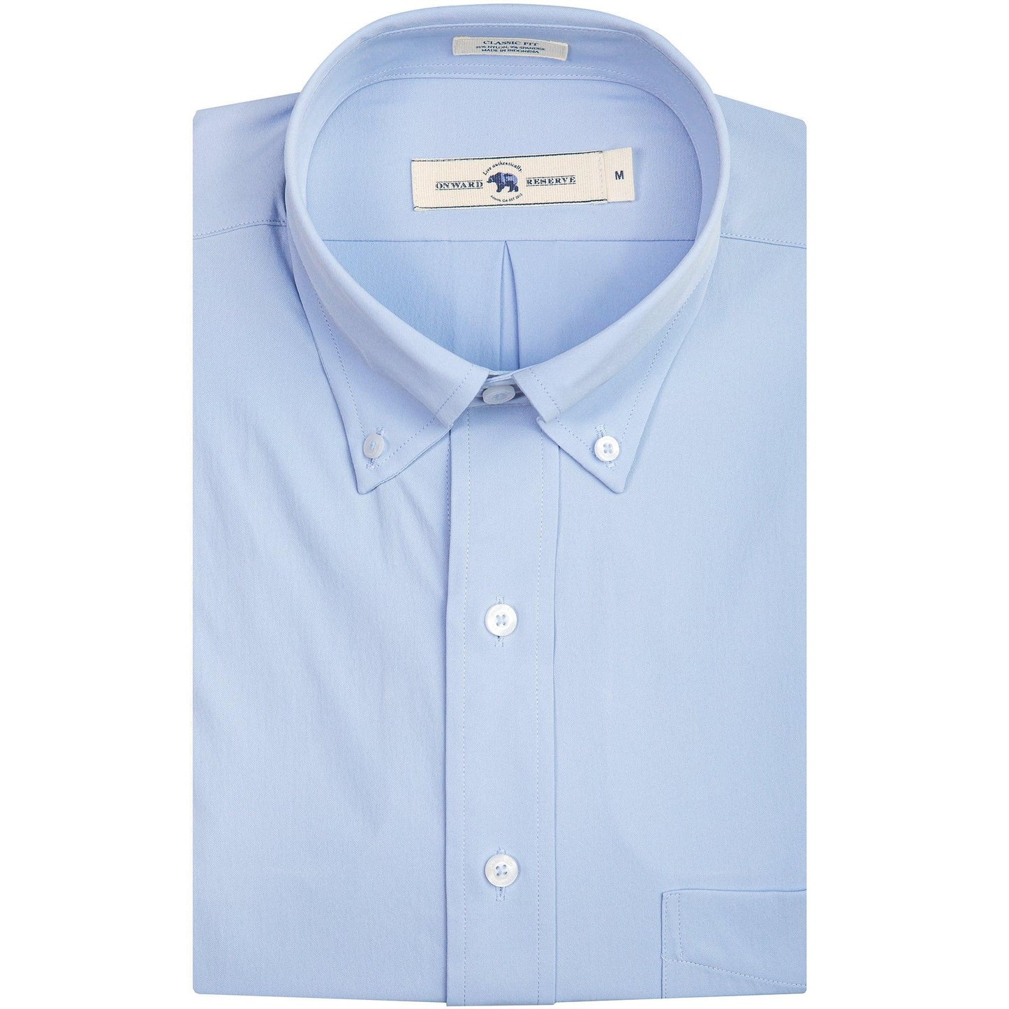 Solid Sky Blue Classic Fit Performance Button Down - Onward Reserve