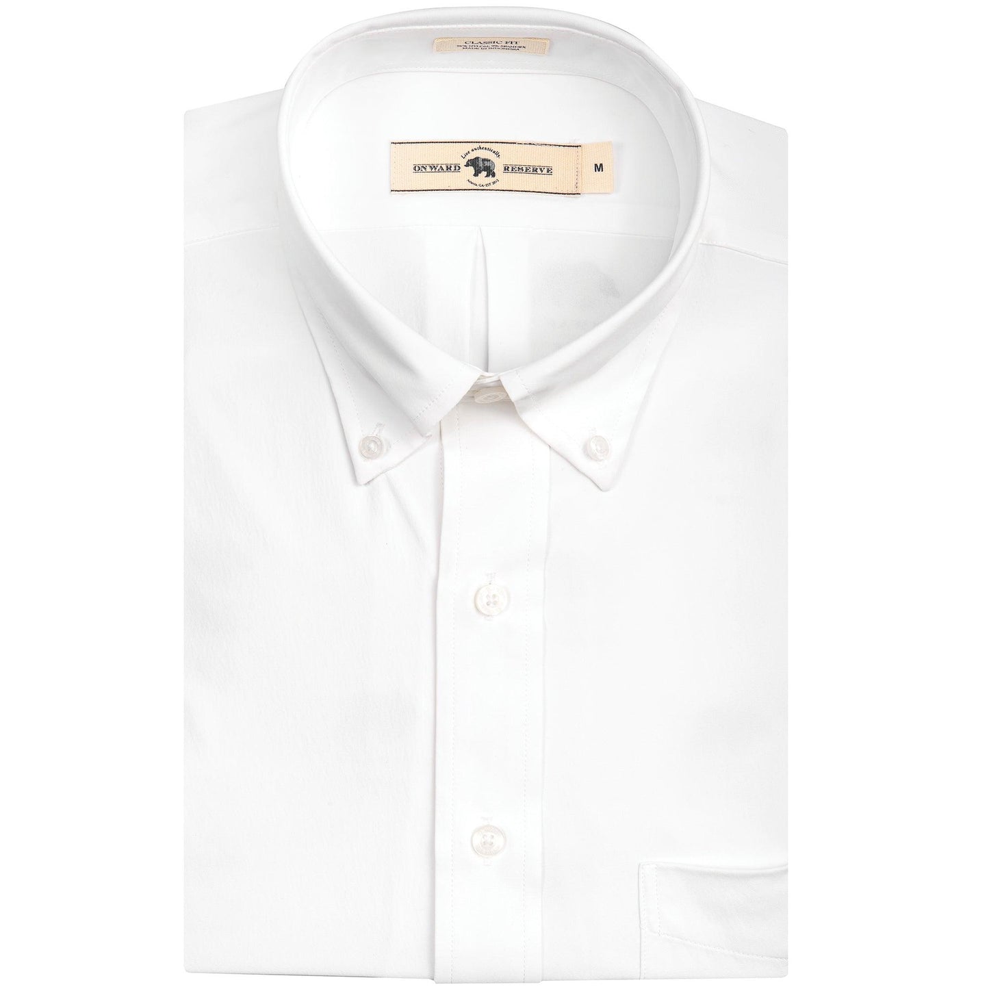 White Classic Fit Quad Button Down - Onward Reserve