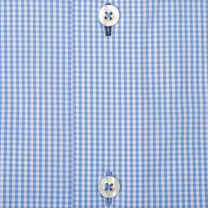 Light Blue/White Gingham Tailored Fit Spread Collar Shirt - Onward Reserve