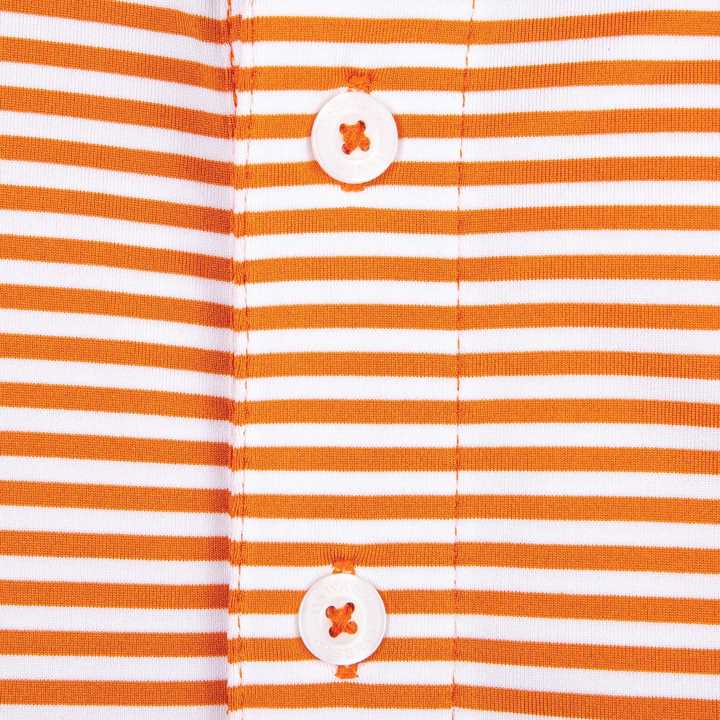 Pro Stripe Performance Polo - Orange/White