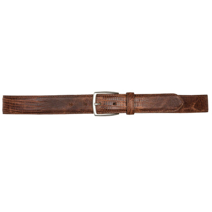 1 3/8" Embossed Lizard Belt - Cognac - Onward Reserve