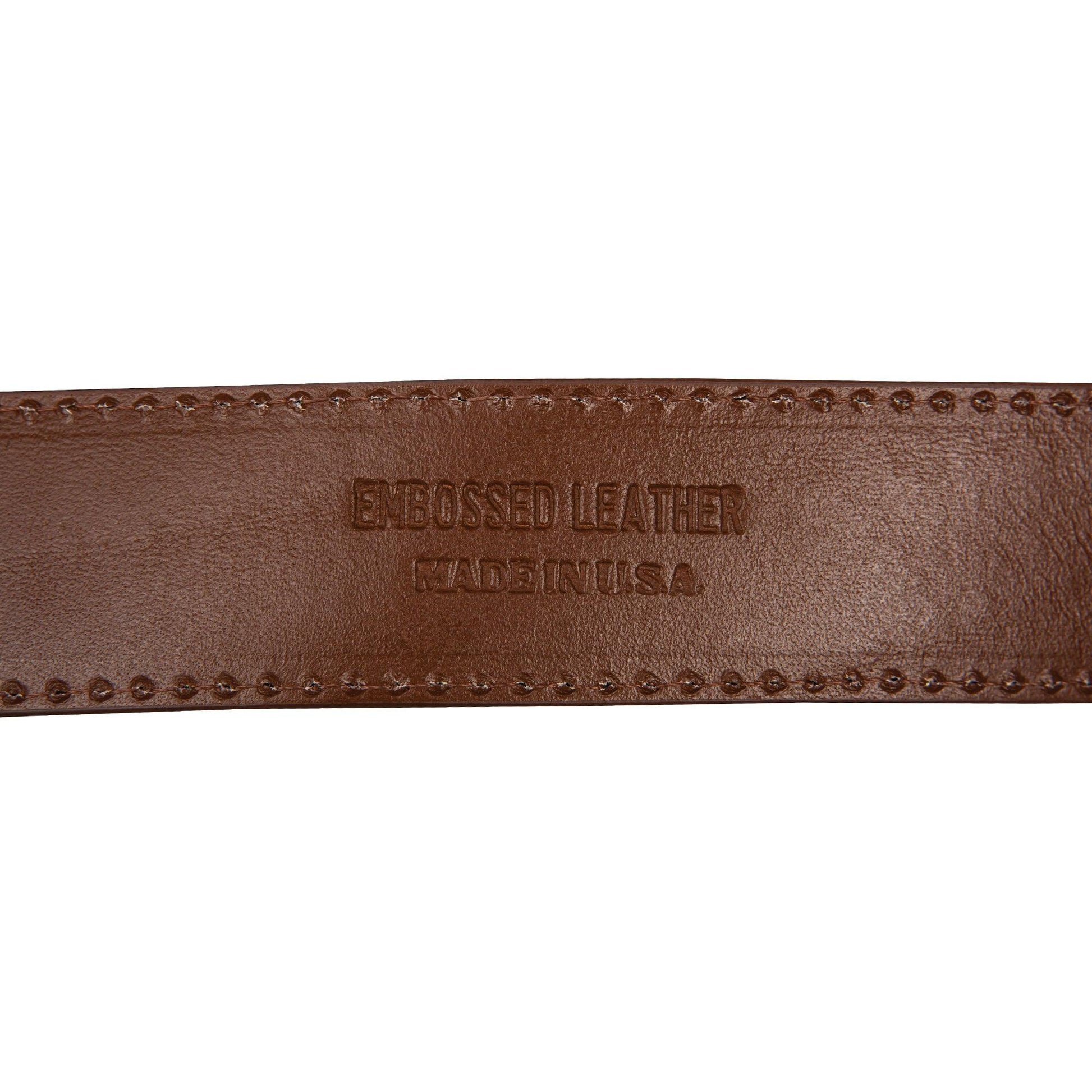 1 3/8" Embossed Lizard Belt - Cognac - Onward Reserve