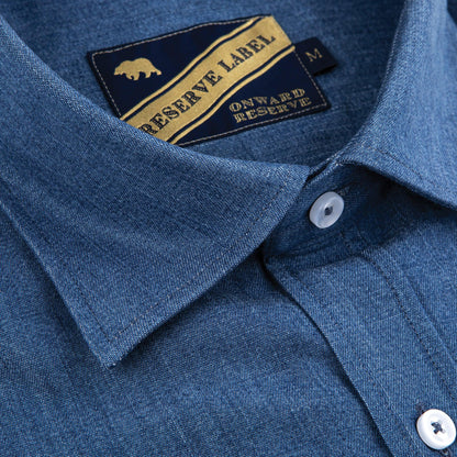 Reserve Bay Blue Modified Spread Collar Shirt - Onward Reserve