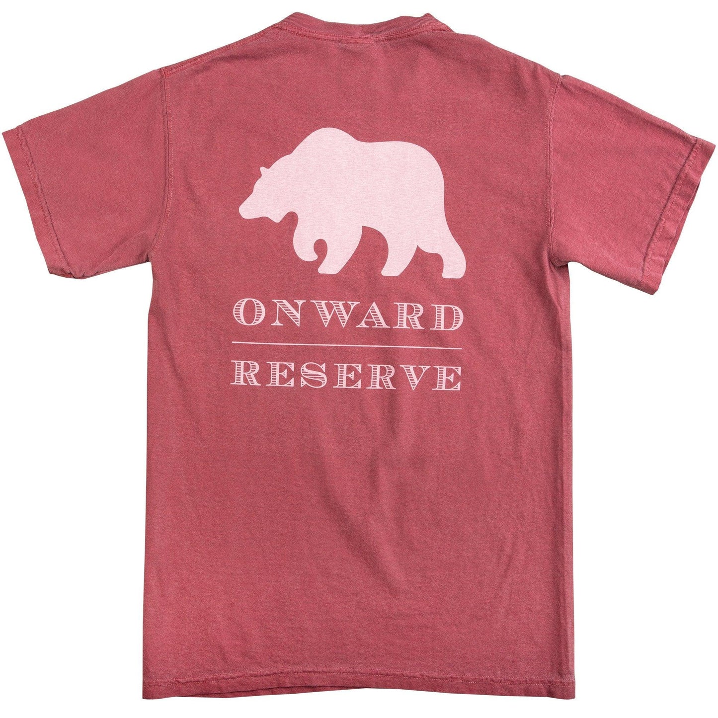 Rustic Bear Short Sleeve tee - Washed Red - Onward Reserve