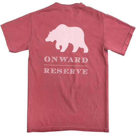 Rustic Bear Short Sleeve tee - Washed Red - Onward Reserve