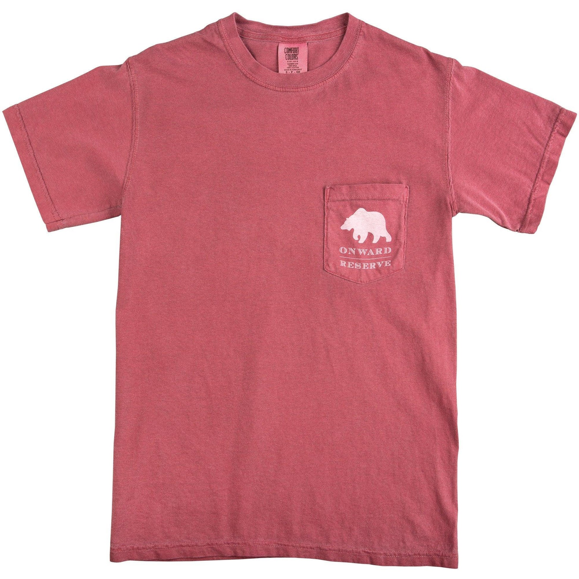 Rustic Bear Short Sleeve tee - Washed Red - Onward Reserve