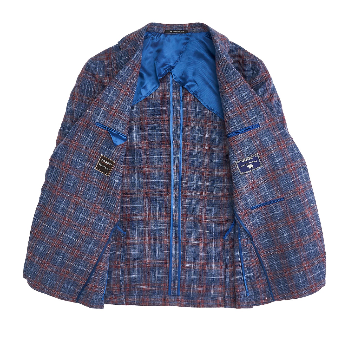 Drago True Navy/Mineral Red Plaid Sport Coat