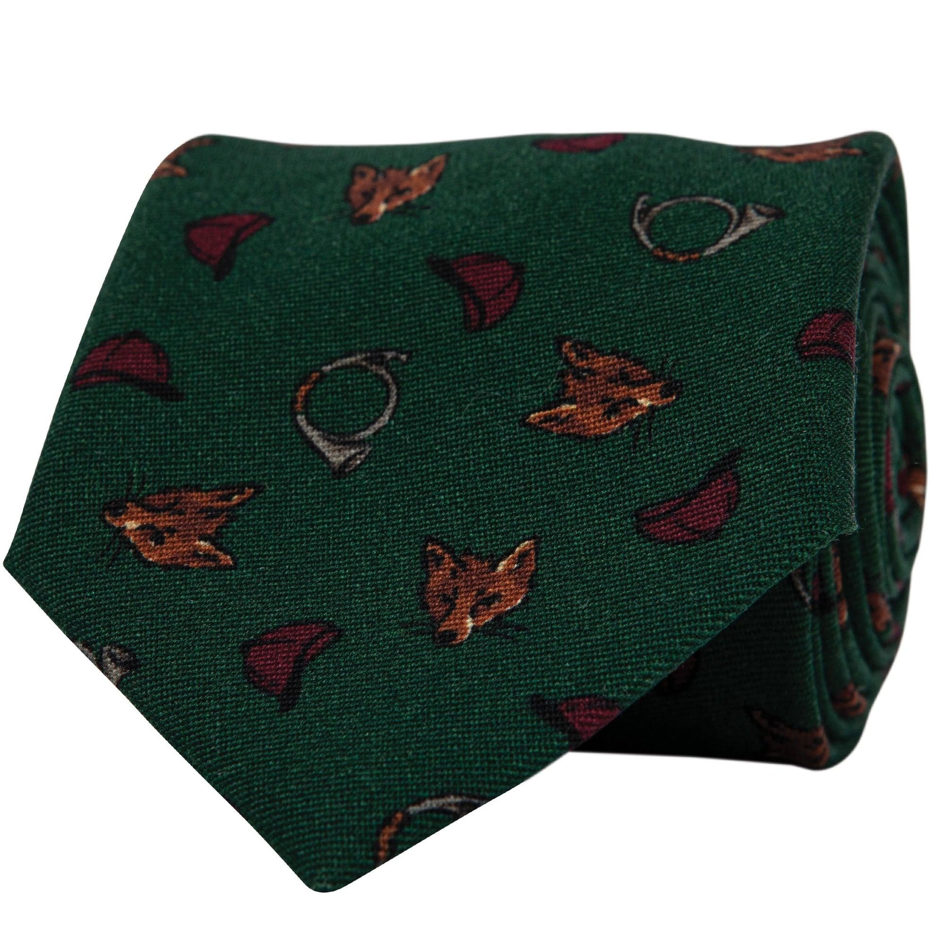 Fox Hunt Printed Wool Tie - Onward Reserve