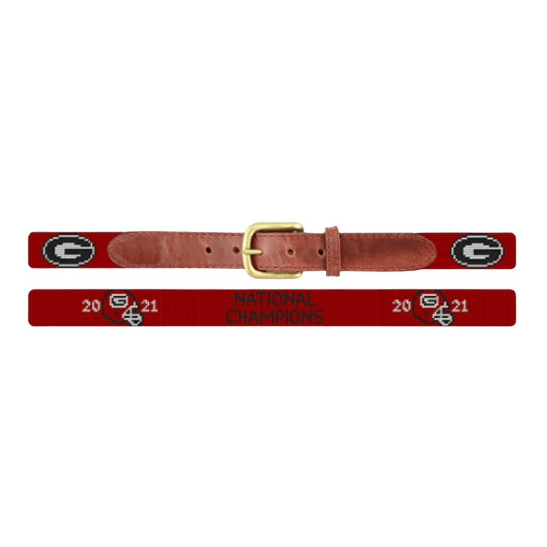 Georgia 2021 National Championship Needlepoint Children's Belt - Onward Reserve