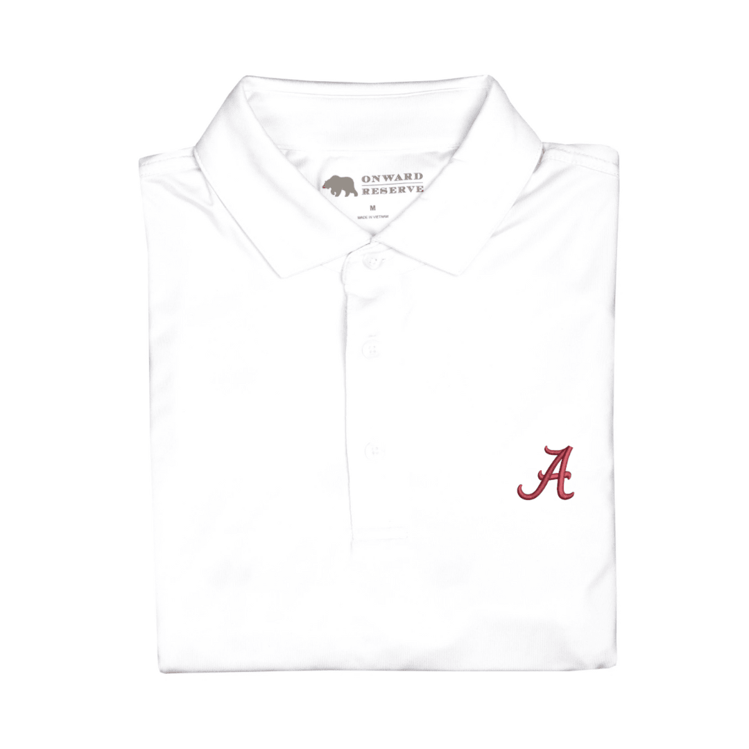 Solid Alabama Performance Polo - White - Onward Reserve