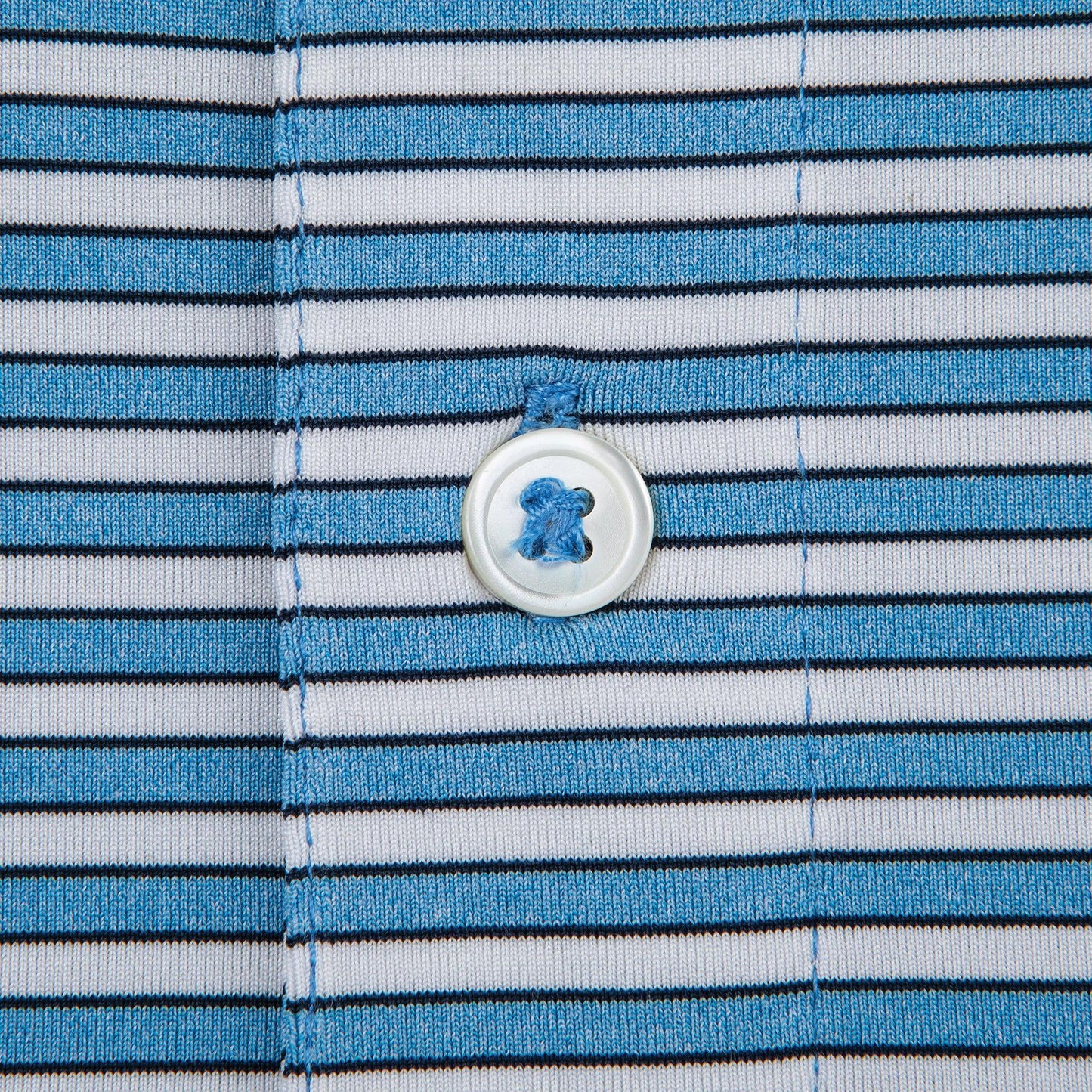 Mulligan Stripe Youth Performance Polo - Heather Blue/Navy - Onward Reserve