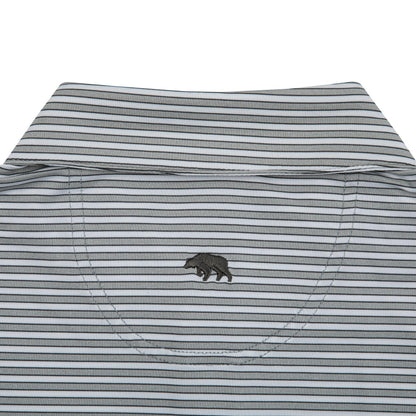 Mulligan Stripe Performance Polo - Heather Mirage Grey/Gunmetal - Onward Reserve
