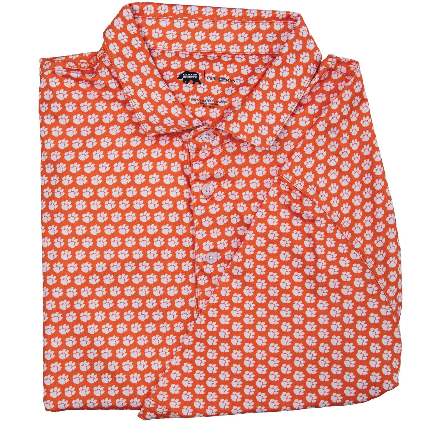 Clemson Printed Performance Polo - Onward Reserve