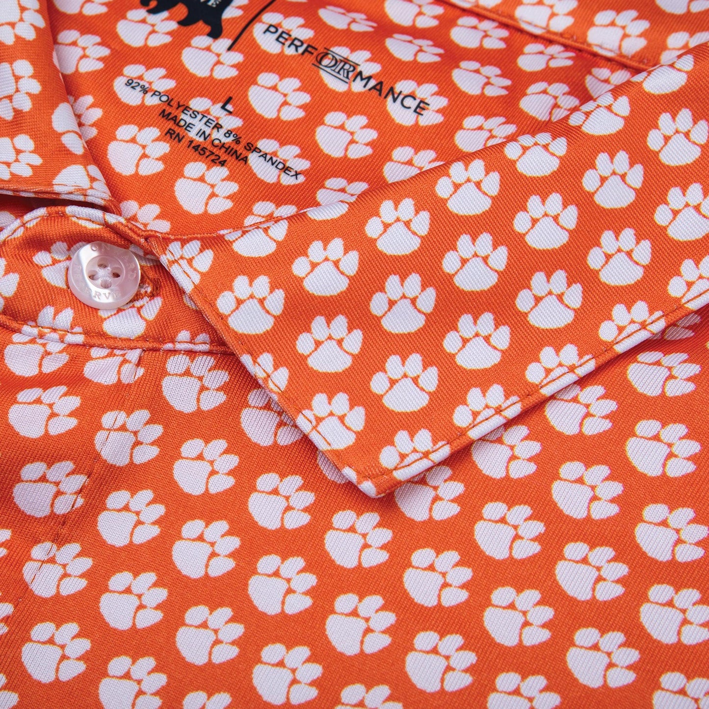 Clemson Printed Performance Polo - Onward Reserve